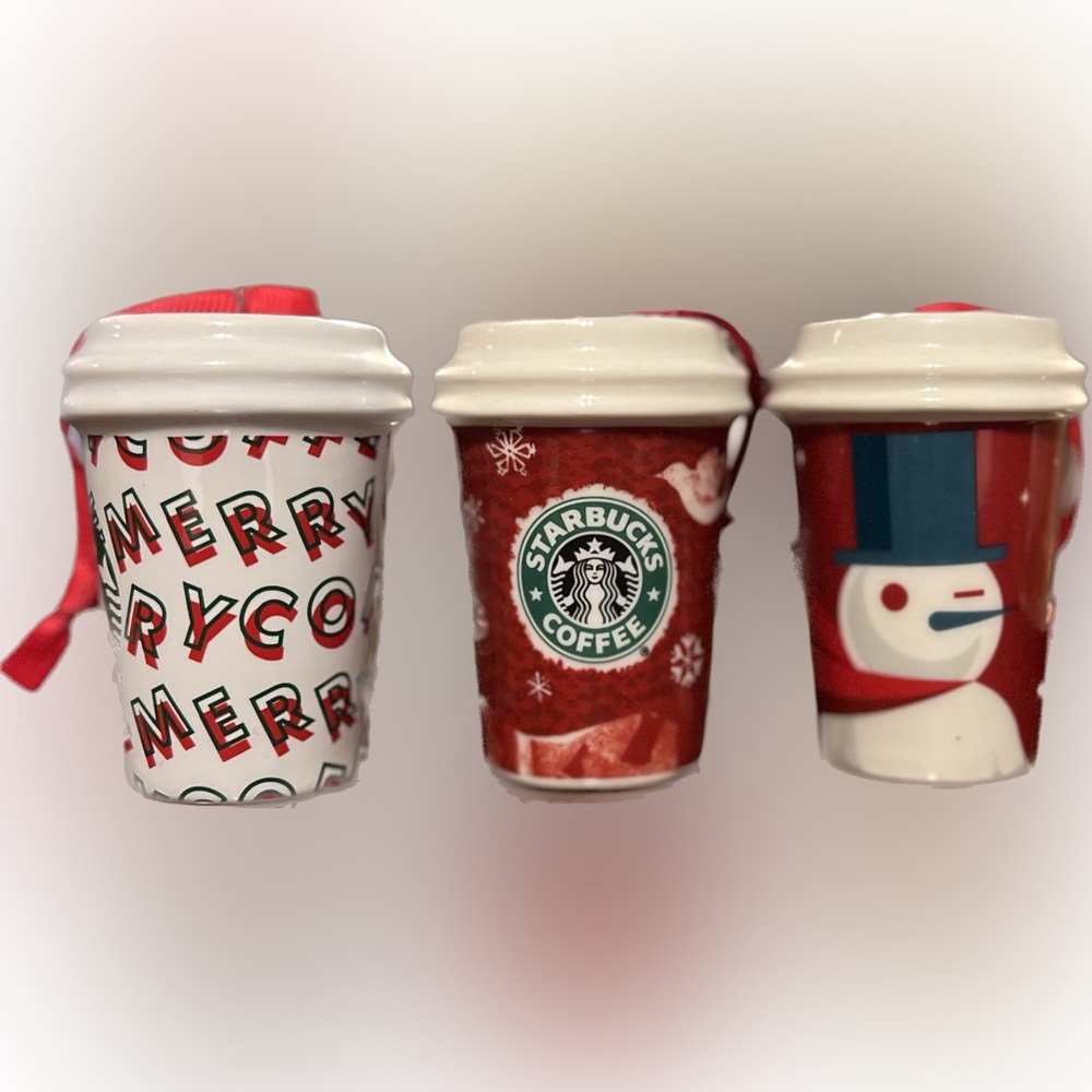 Set of 3 Starbucks ornaments